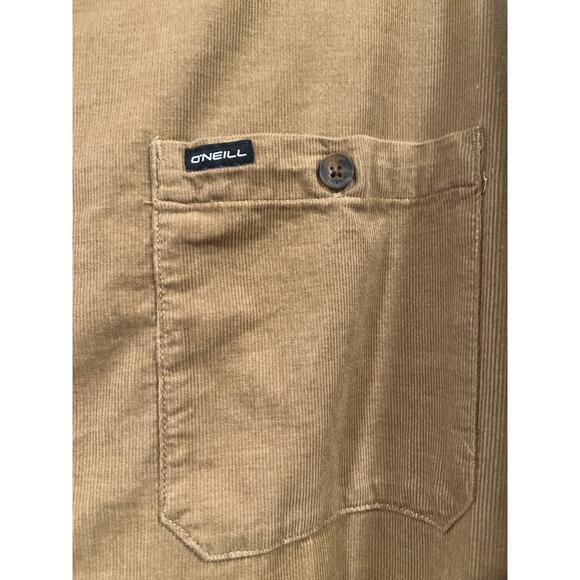 Mens O’Neill Casual Button-up Shirt Tan Khaki Preppy Fall Winter Fashion - Picture 4 of 7